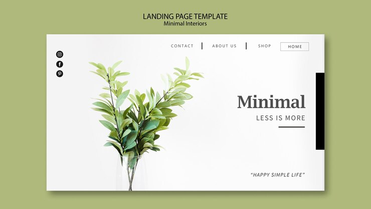 Free PSD minimal interiors landing page theme
