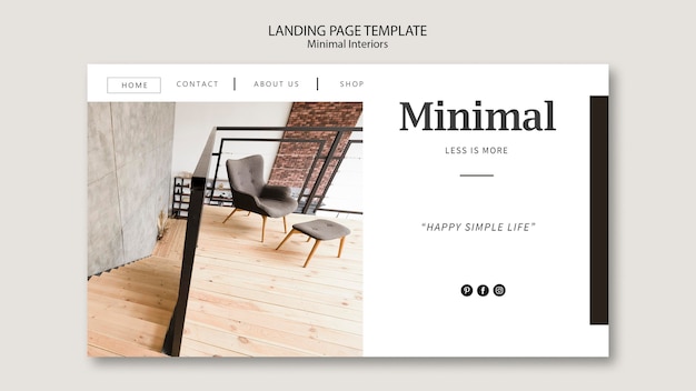 Minimal interiors landing page