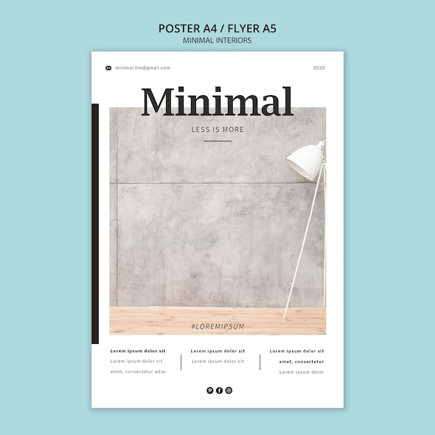 Free PSD minimal interiors poster