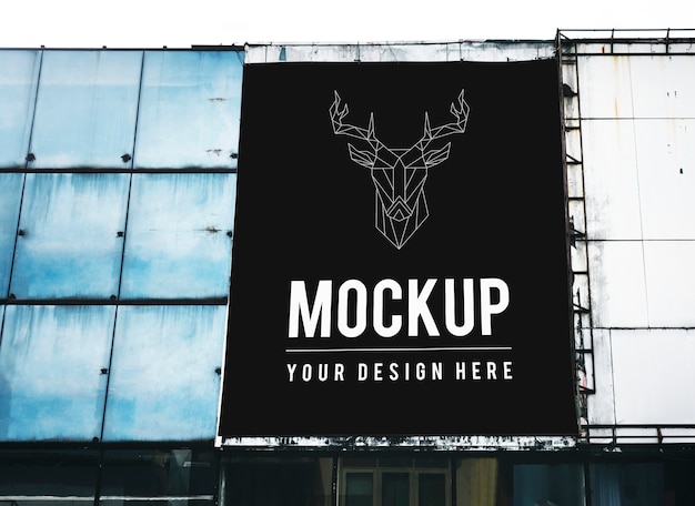 Minimal large-scale vertical billboard mockup Free Psd