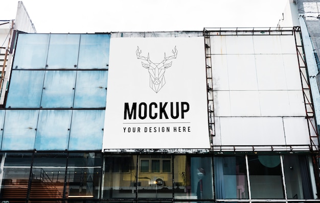 Minimal large-scale vertical billboard mockup