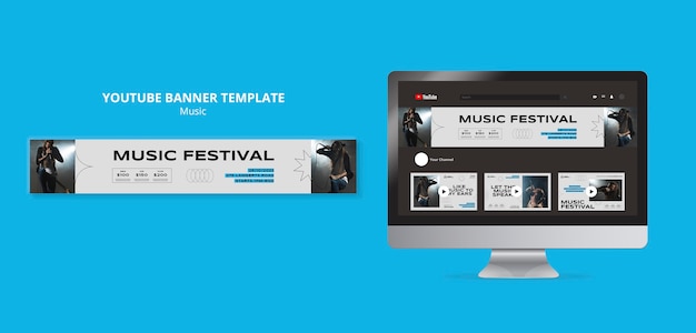 Minimal music festival youtube banner