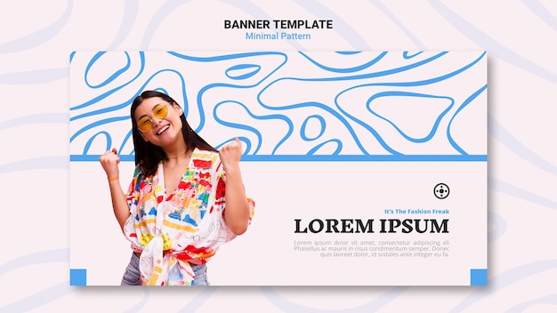 Free PSD minimal pattern banner template design