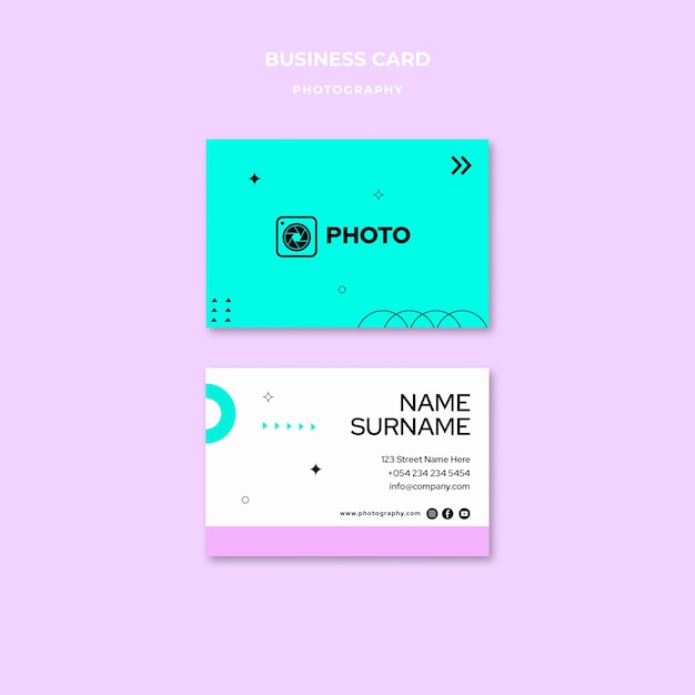 Minimal photography concept business card