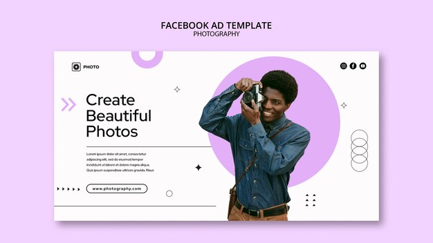 Minimal photography concept facebook template