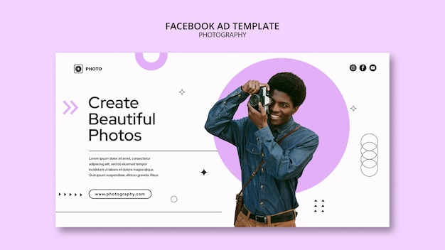 Minimal photography concept facebook template