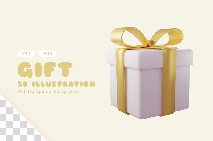 Free PSD a minimal pink gift in pastel color