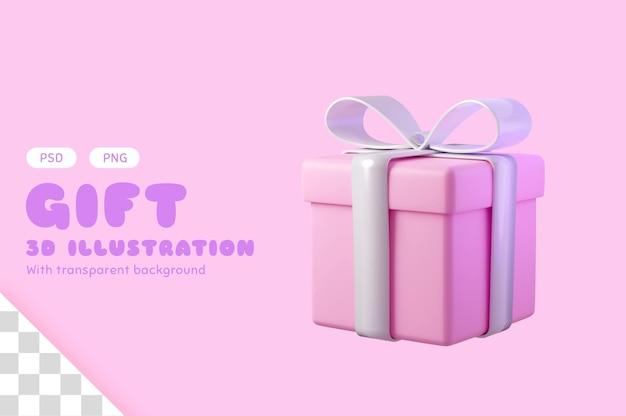 A minimal pink gift in pastel color