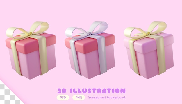 Free PSD a minimal pink gift in pastel color