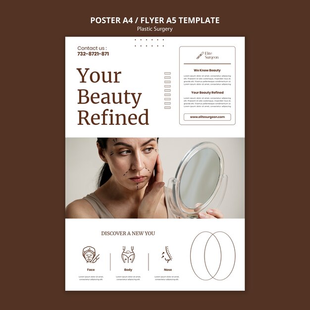 Free PSD minimal plastic surgery poster template