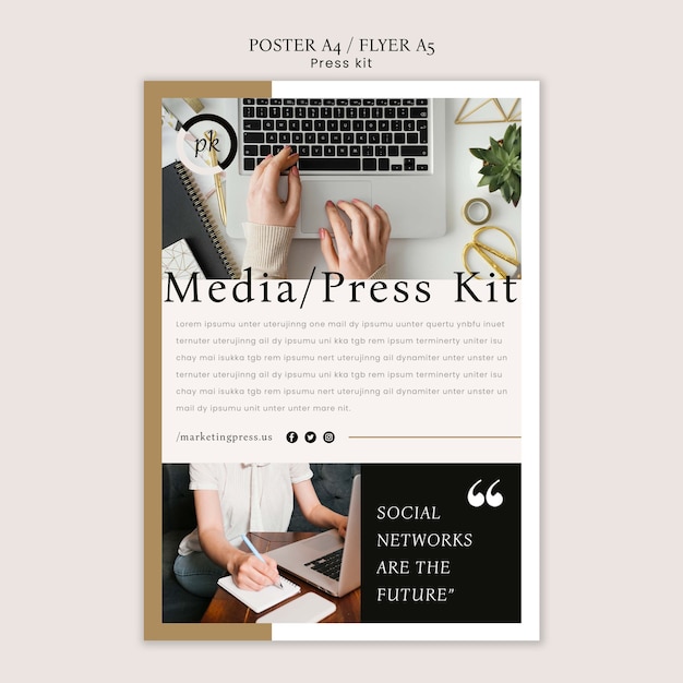 Minimal press kit poster template