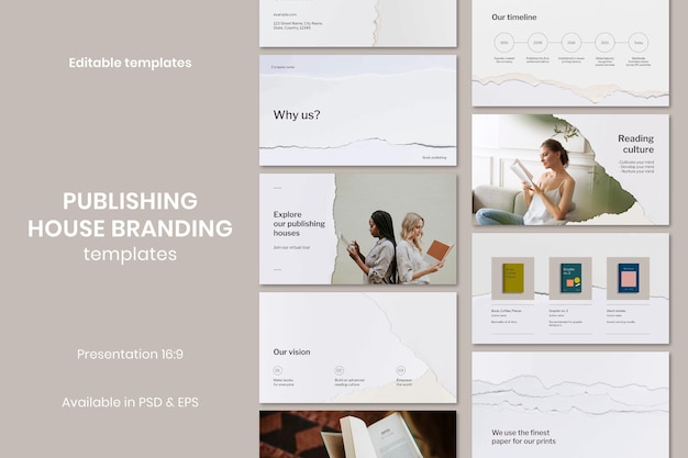 Free PSD minimal publishing house template psd ripped paper craft business presentation