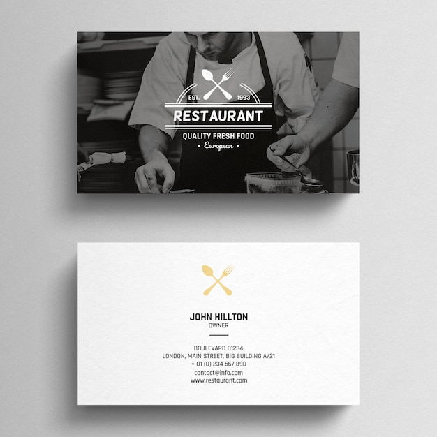 Minimal restaurant business card