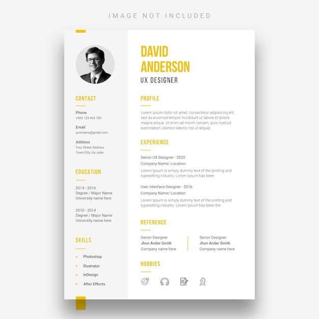 Minimal resume or cv design template