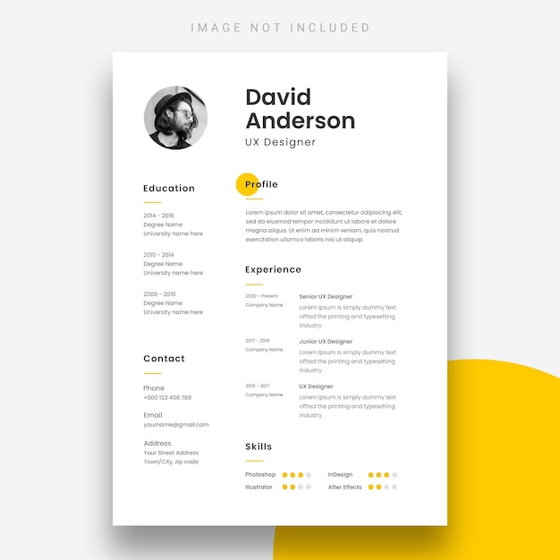 最小限の履歴書または履歴書のデザインテンプレート
