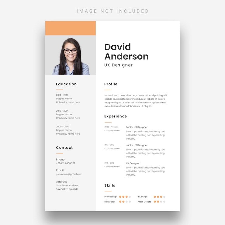 Free PSD minimal resume template