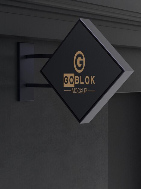 Minimal shop signboard mockup