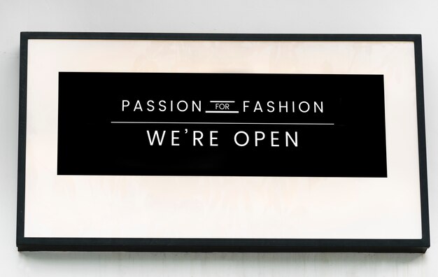 Minimal sign mockup for a fashion boutique