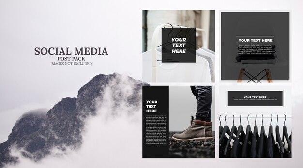 MInimal social media template post pack 