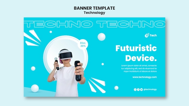 Minimal technology horizontal banner