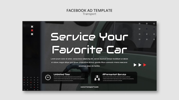 Free PSD minimal transport concept facebook template