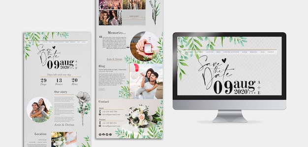 Minimal wedding blog template