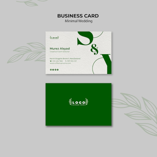 Minimal wedding business card template