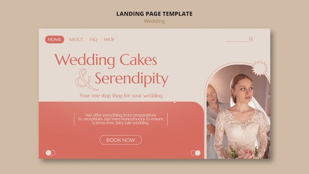 Free PSD minimal wedding celebration landing page