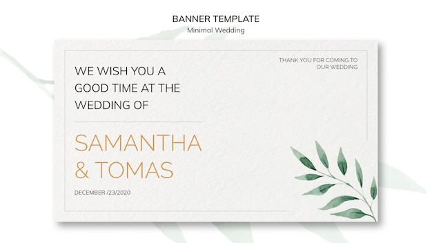 Free PSD minimal wedding invitation template