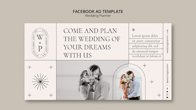 Free PSD minimal wedding planner facebook template