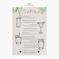 Free PSD minimal wedding template menu