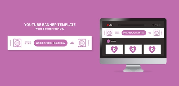 Free PSD minimal world sexual health day youtube banner