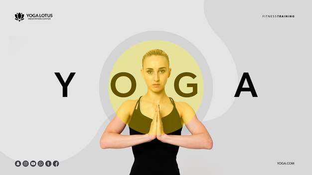 Minimal yoga pose with woman