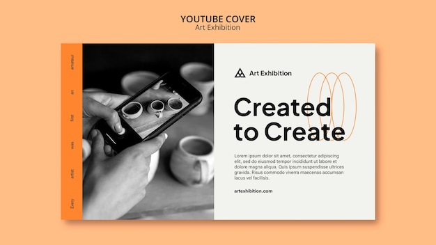 Minimalist Art Exhibition YouTube Cover – Free Download | PSD Templates