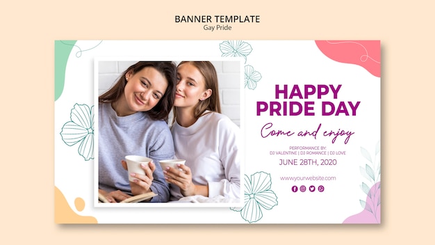 Free PSD minimalist banner template gay pride