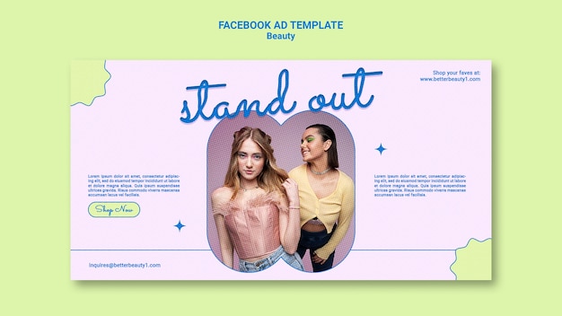 Free PSD minimalist beauty concept facebook template