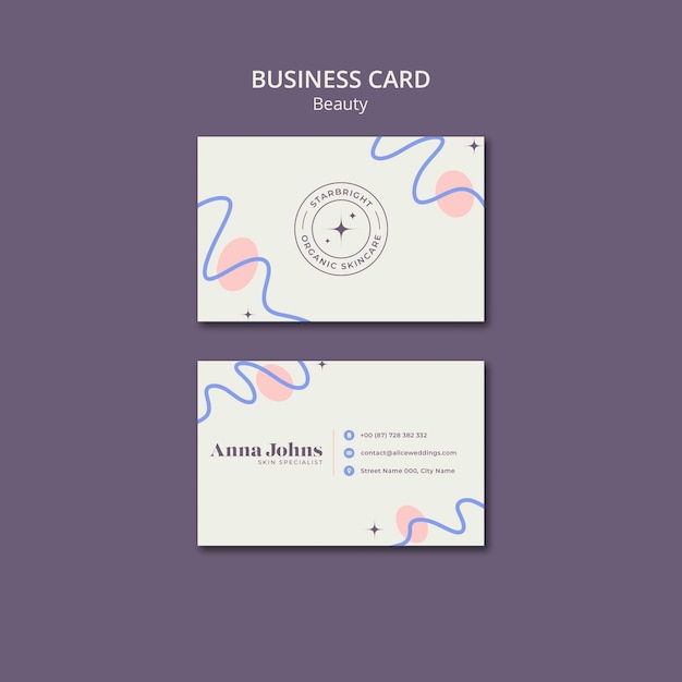 Minimalist beauty design business card