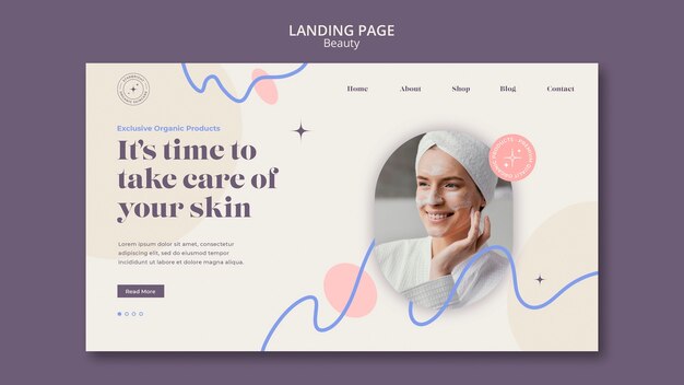 Minimalist beauty design landing page