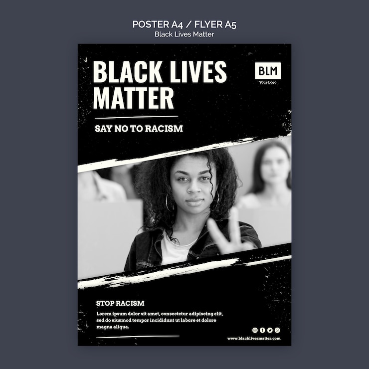 Free PSD minimalist black lives matter poster