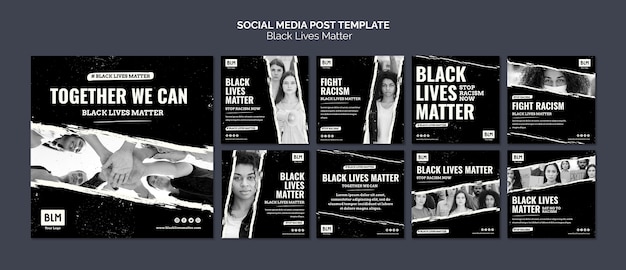 Minimalist black lives matter social media posts