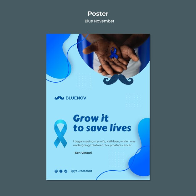 minimalist blue november print template