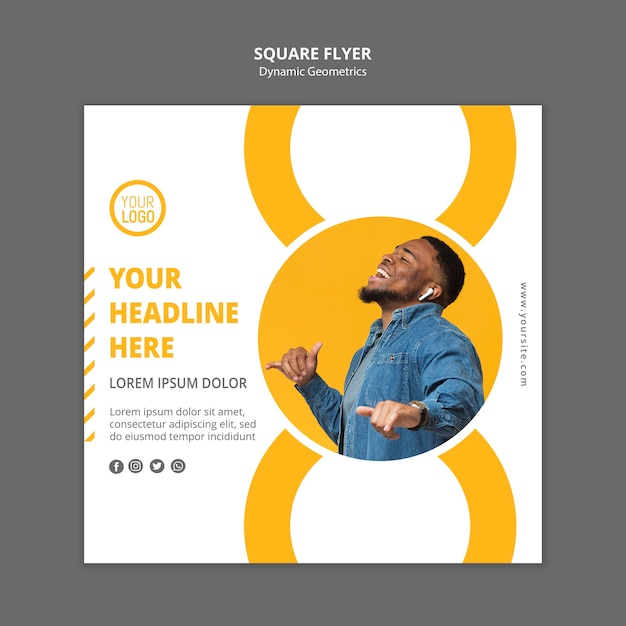 Minimalist business ad template square flyer