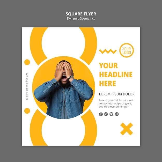 Free PSD minimalist business template square flyer