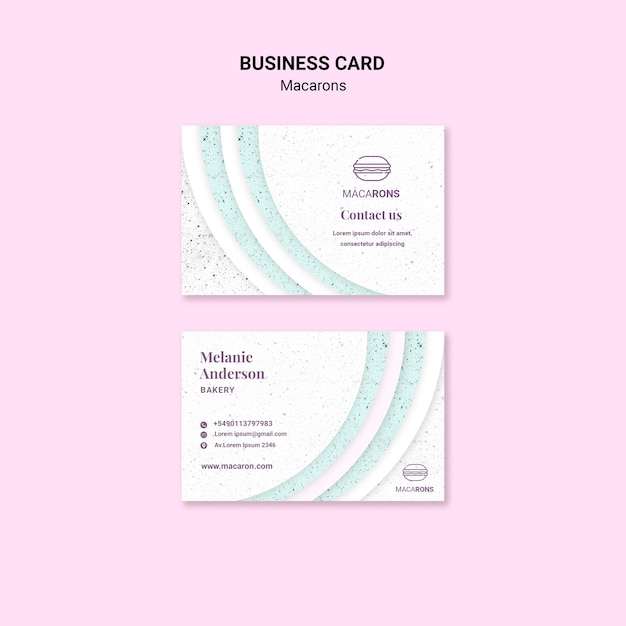 Minimalist concept for macarons business card
