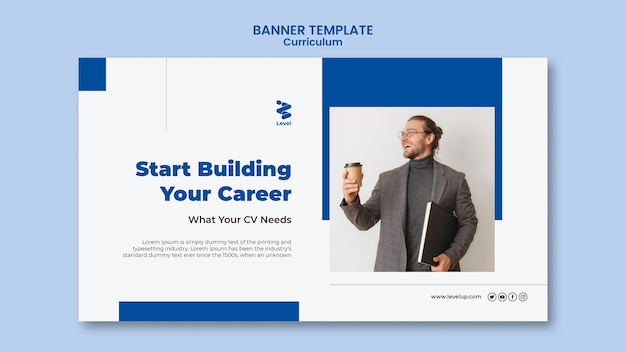 PSD gratuito modello di banner curriculum minimalista