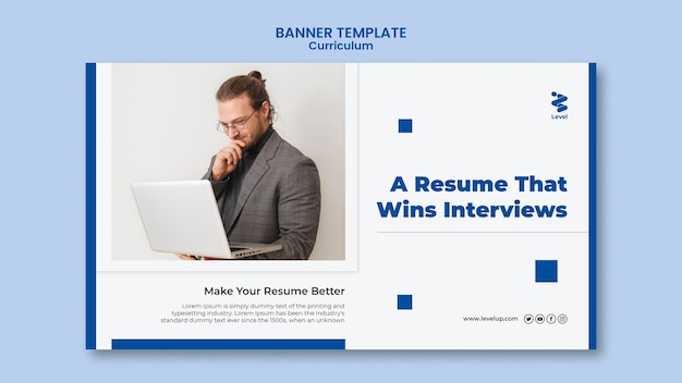 PSD gratuito modello di banner curriculum minimalista