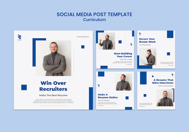 Free PSD minimalist curriculum instagram post template