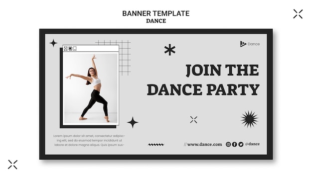 Design del modello di banner di danza minimalista