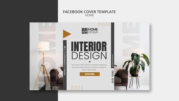 Free PSD minimalist home facebook cover template