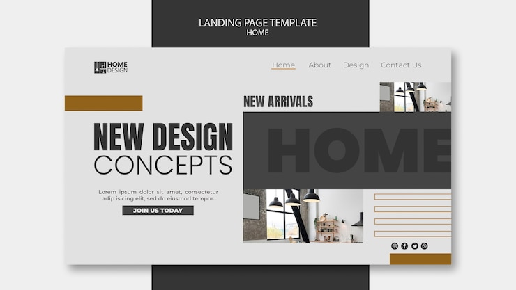 Free PSD minimalist home landing page template
